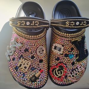 Black Bling Crocs